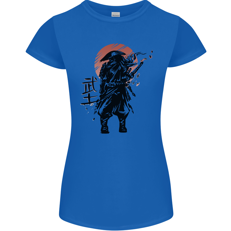 Samurai Sun  MMA Warrior Womens Petite Cut T-Shirt Royal Blue