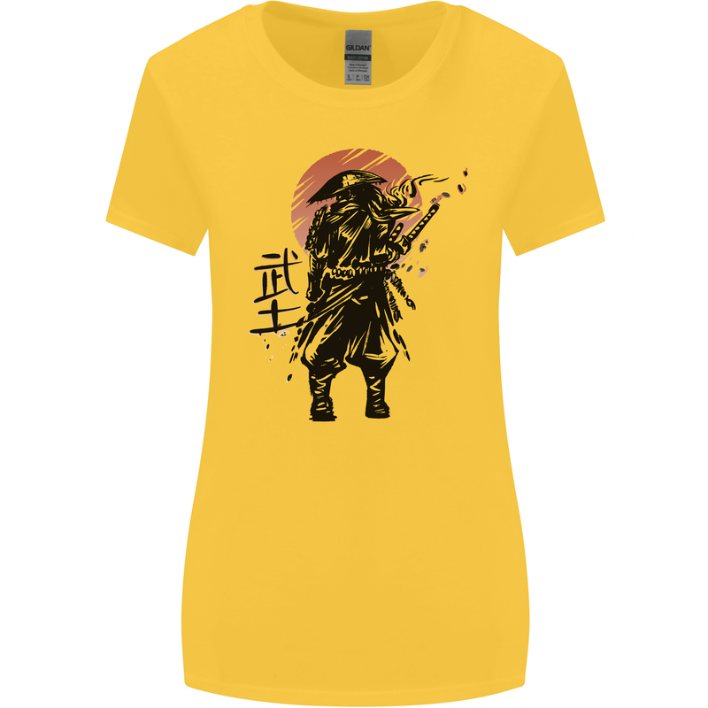 Samurai Sun  MMA Warrior Womens Wider Cut T-Shirt Yellow