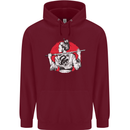Samurai Tattoo Girl MMA Kenjutsu Kendo Iaido Childrens Kids Hoodie Maroon