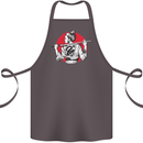 Samurai Tattoo Girl MMA Kenjutsu Kendo Iaido Cotton Apron 100% Organic Dark Grey