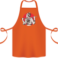 Samurai Tattoo Girl MMA Kenjutsu Kendo Iaido Cotton Apron 100% Organic Orange
