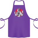 Samurai Tattoo Girl MMA Kenjutsu Kendo Iaido Cotton Apron 100% Organic Purple