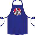 Samurai Tattoo Girl MMA Kenjutsu Kendo Iaido Cotton Apron 100% Organic Royal Blue