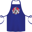 Samurai Tattoo Girl MMA Kenjutsu Kendo Iaido Cotton Apron 100% Organic Royal Blue