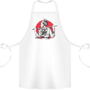 Samurai Tattoo Girl MMA Kenjutsu Kendo Iaido Cotton Apron 100% Organic White