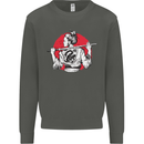 Samurai Tattoo Girl MMA Kenjutsu Kendo Iaido Kids Sweatshirt Jumper Storm Grey