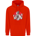 Samurai Tattoo Girl MMA Kenjutsu Kendo Iaido Mens 80% Cotton Hoodie Bright Red