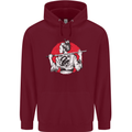 Samurai Tattoo Girl MMA Kenjutsu Kendo Iaido Mens 80% Cotton Hoodie Maroon