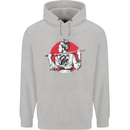 Samurai Tattoo Girl MMA Kenjutsu Kendo Iaido Mens 80% Cotton Hoodie Sports Grey