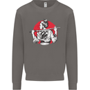 Samurai Tattoo Girl MMA Kenjutsu Kendo Iaido Mens Sweatshirt Jumper Charcoal