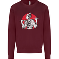 Samurai Tattoo Girl MMA Kenjutsu Kendo Iaido Mens Sweatshirt Jumper Maroon