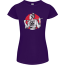 Samurai Tattoo Girl MMA Kenjutsu Kendo Iaido Womens Petite Cut T-Shirt Purple
