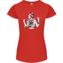 Samurai Tattoo Girl MMA Kenjutsu Kendo Iaido Womens Petite Cut T-Shirt Red