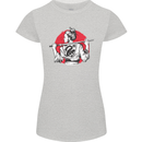 Samurai Tattoo Girl MMA Kenjutsu Kendo Iaido Womens Petite Cut T-Shirt Sports Grey