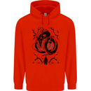 Samurai Warrior Dragon & Sun Fantasy MMA Childrens Kids Hoodie Bright Red