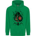 Samurai Warrior Dragon & Sun Fantasy MMA Childrens Kids Hoodie Irish Green