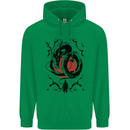 Samurai Warrior Dragon & Sun Fantasy MMA Childrens Kids Hoodie Irish Green