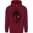 Samurai Warrior Dragon & Sun Fantasy MMA Childrens Kids Hoodie Maroon