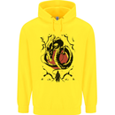 Samurai Warrior Dragon & Sun Fantasy MMA Childrens Kids Hoodie Yellow