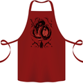 Samurai Warrior Dragon & Sun Fantasy MMA Cotton Apron 100% Organic Maroon
