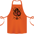 Samurai Warrior Dragon & Sun Fantasy MMA Cotton Apron 100% Organic Orange