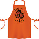 Samurai Warrior Dragon & Sun Fantasy MMA Cotton Apron 100% Organic Orange