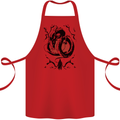 Samurai Warrior Dragon & Sun Fantasy MMA Cotton Apron 100% Organic Red