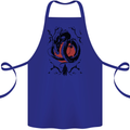 Samurai Warrior Dragon & Sun Fantasy MMA Cotton Apron 100% Organic Royal Blue
