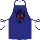Samurai Warrior Dragon & Sun Fantasy MMA Cotton Apron 100% Organic Royal Blue