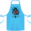 Samurai Warrior Dragon & Sun Fantasy MMA Cotton Apron 100% Organic Turquoise