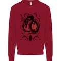 Samurai Warrior Dragon & Sun Fantasy MMA Kids Sweatshirt Jumper Red