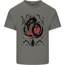 Samurai Warrior Dragon & Sun Fantasy MMA Kids T-Shirt Childrens Charcoal