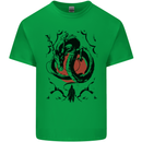 Samurai Warrior Dragon & Sun Fantasy MMA Kids T-Shirt Childrens Irish Green
