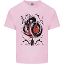 Samurai Warrior Dragon & Sun Fantasy MMA Kids T-Shirt Childrens Light Pink