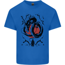 Samurai Warrior Dragon & Sun Fantasy MMA Kids T-Shirt Childrens Royal Blue
