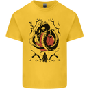 Samurai Warrior Dragon & Sun Fantasy MMA Kids T-Shirt Childrens Yellow