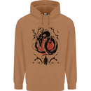 Samurai Warrior Dragon & Sun Fantasy MMA Mens 80% Cotton Hoodie Caramel Latte