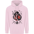 Samurai Warrior Dragon & Sun Fantasy MMA Mens 80% Cotton Hoodie Light Pink