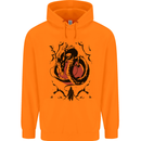 Samurai Warrior Dragon & Sun Fantasy MMA Mens 80% Cotton Hoodie Orange