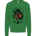 Samurai Warrior Dragon & Sun Fantasy MMA Mens Sweatshirt Jumper Irish Green