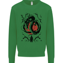 Samurai Warrior Dragon & Sun Fantasy MMA Mens Sweatshirt Jumper Irish Green