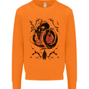 Samurai Warrior Dragon & Sun Fantasy MMA Mens Sweatshirt Jumper Orange