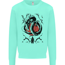 Samurai Warrior Dragon & Sun Fantasy MMA Mens Sweatshirt Jumper Peppermint