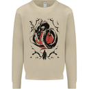 Samurai Warrior Dragon & Sun Fantasy MMA Mens Sweatshirt Jumper Sand