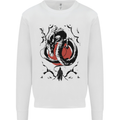 Samurai Warrior Dragon & Sun Fantasy MMA Mens Sweatshirt Jumper White