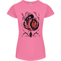 Samurai Warrior Dragon & Sun Fantasy MMA Womens Petite Cut T-Shirt Azalea
