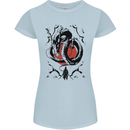 Samurai Warrior Dragon & Sun Fantasy MMA Womens Petite Cut T-Shirt Light Blue