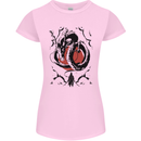 Samurai Warrior Dragon & Sun Fantasy MMA Womens Petite Cut T-Shirt Light Pink