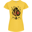 Samurai Warrior Dragon & Sun Fantasy MMA Womens Petite Cut T-Shirt Yellow