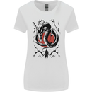 Samurai Warrior Dragon & Sun Fantasy MMA Womens Wider Cut T-Shirt White
